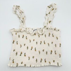 Reformation Sally Crop Top Smocked